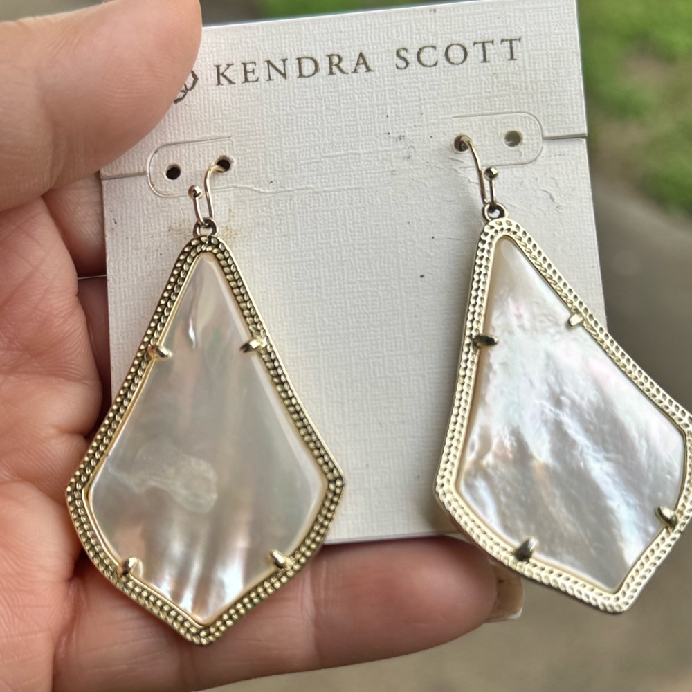 Kendra Scott Alexandra Gold and Mother of Pearl Earrings